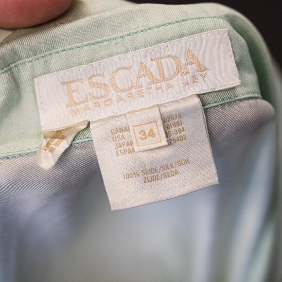Escada Silver and Blue Blouse - Picture 10 of 14